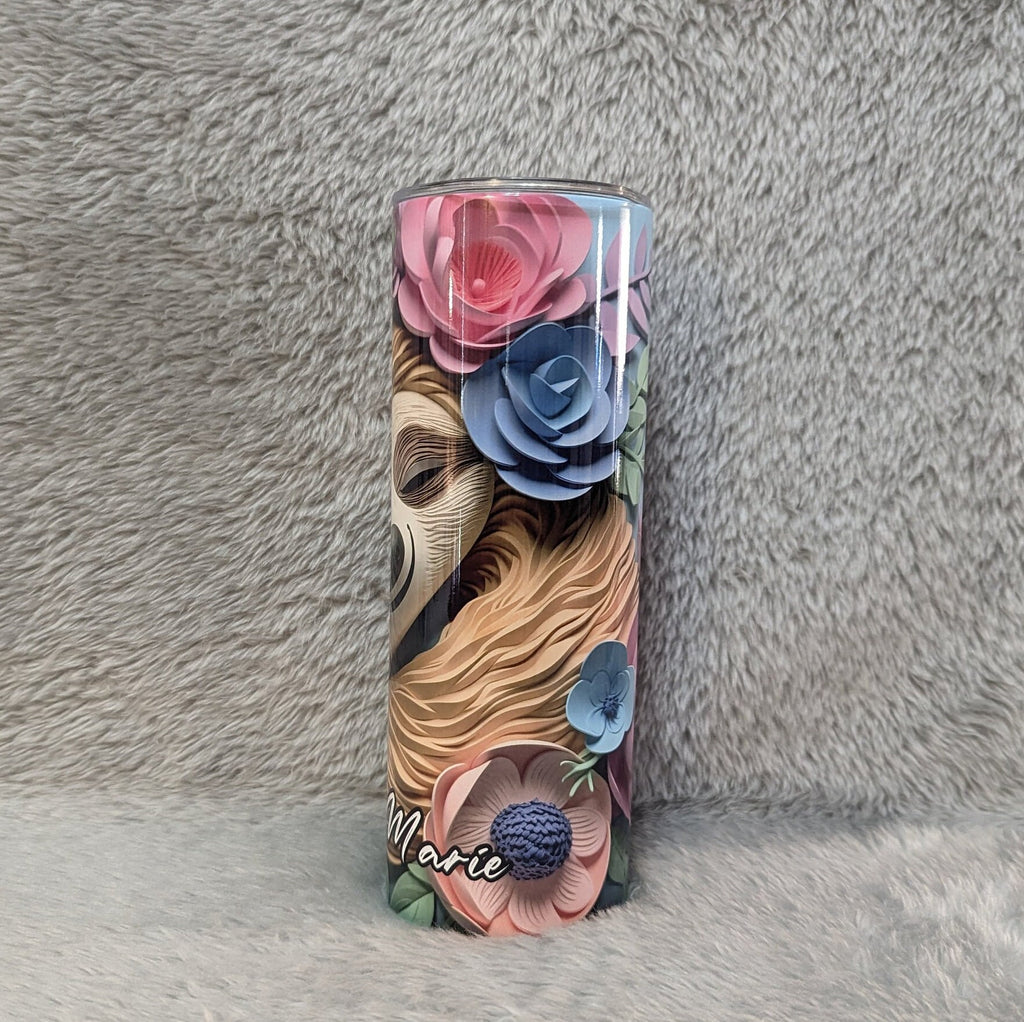 3D Design Sloth Tumbler 20oz With Reusable Straw, Can Be Personalized