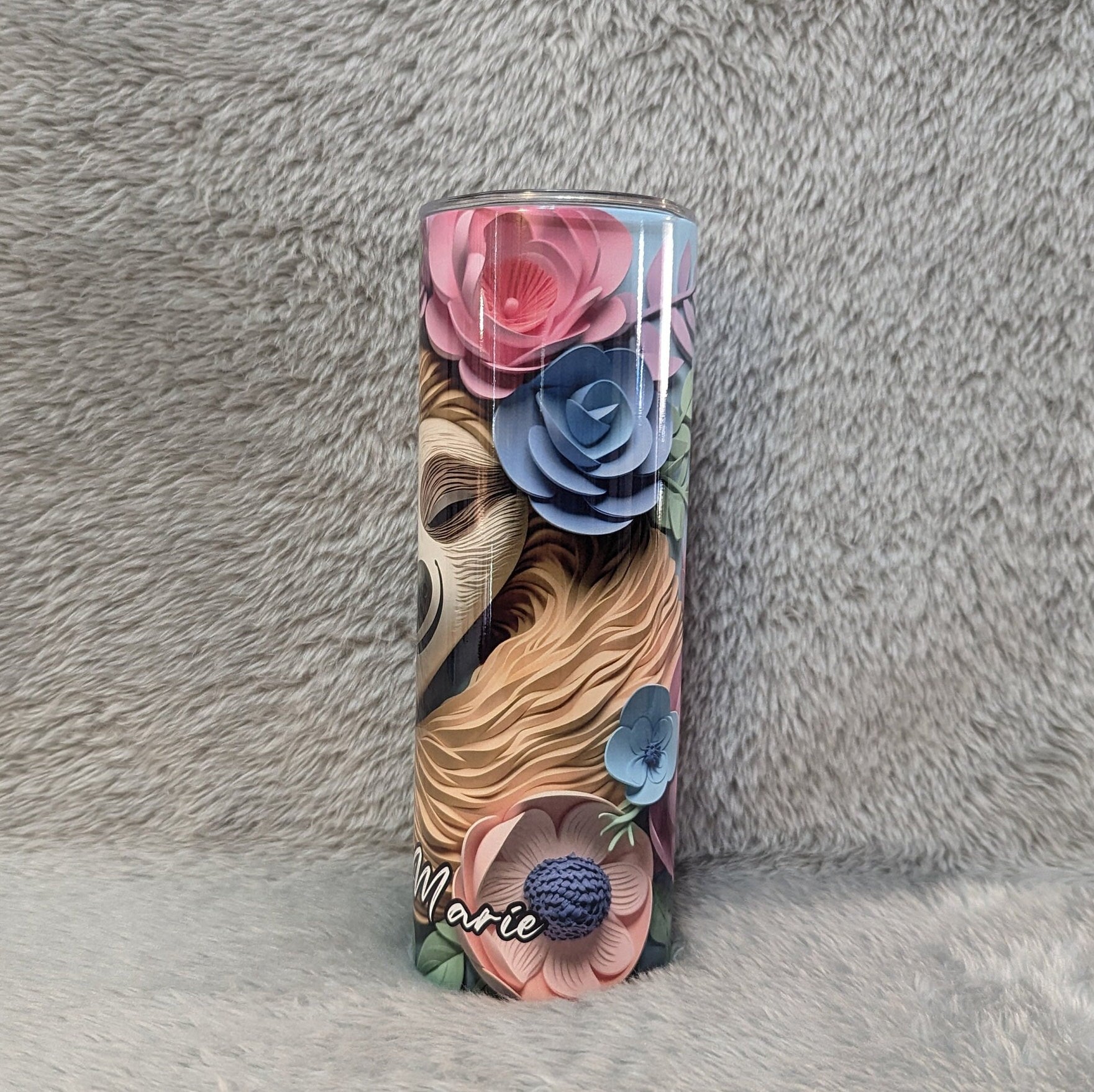 3D Design Sloth Tumbler 20oz With Reusable Straw, Can Be Personalized