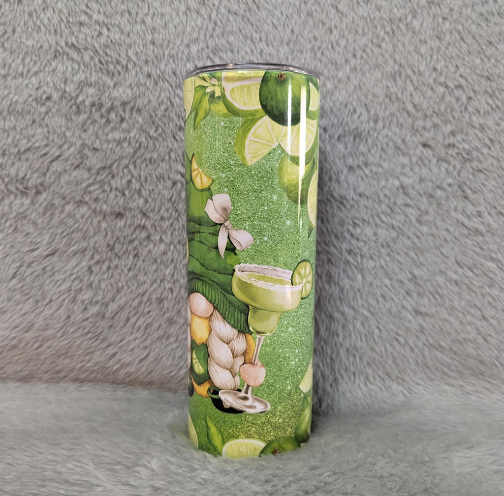Margarita Gnome Tumbler 20oz With Reusable Straw, Can Be Personalized
