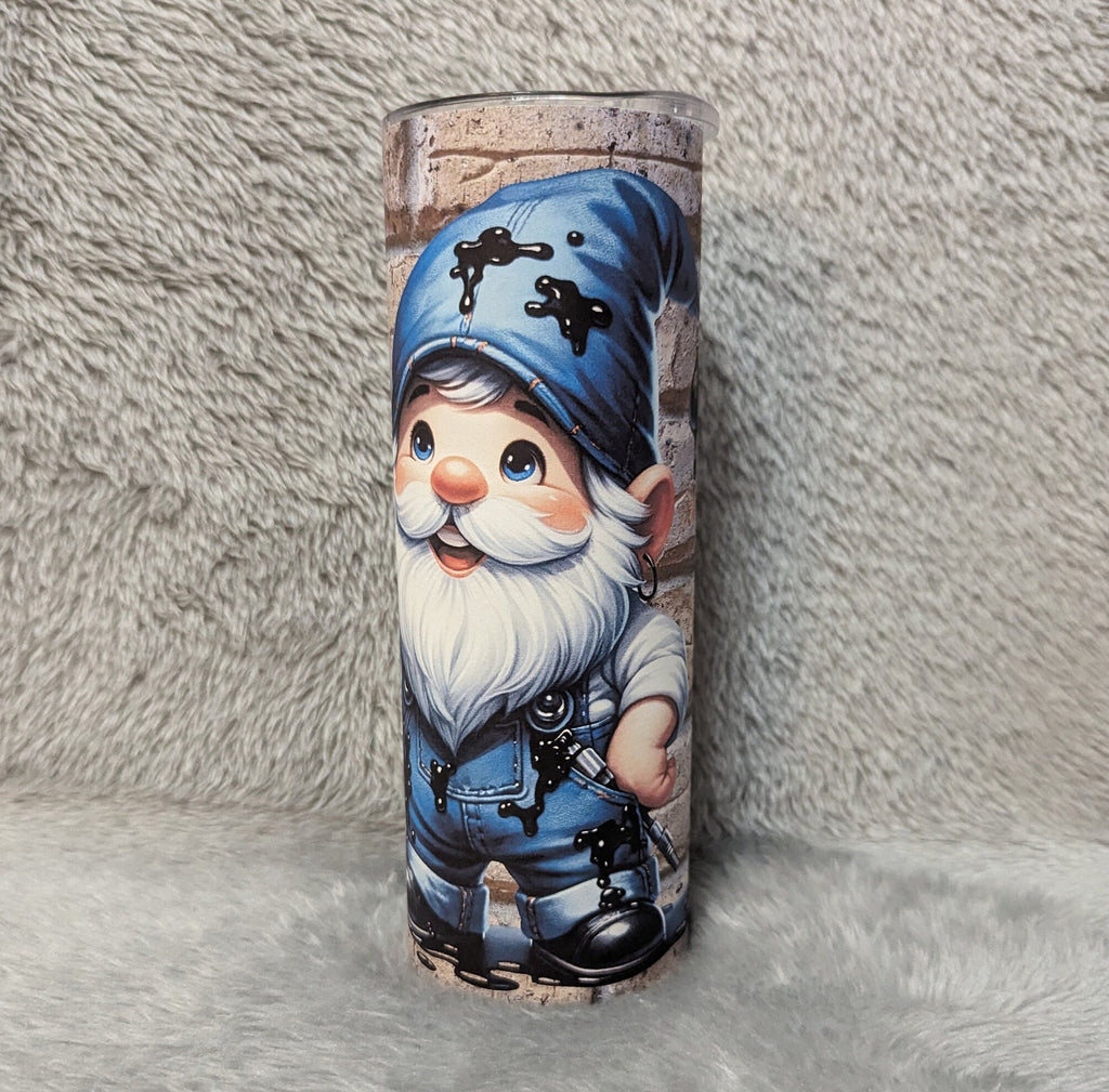 Guy Gnome Mechanic Tumbler 20oz With Reusable Straw, Can Be Personalized