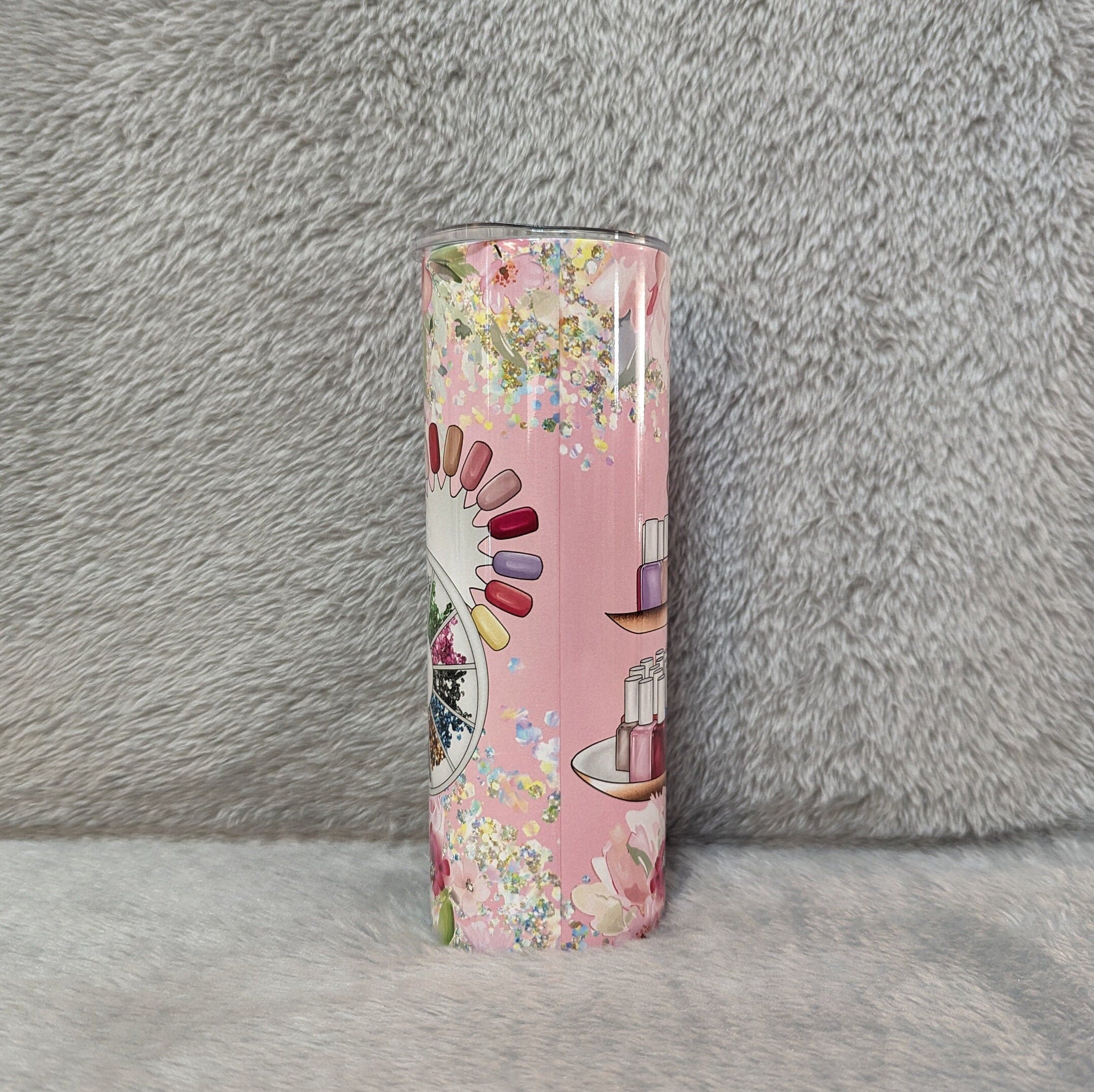 Nail Tech Tumbler 20oz With Reusable Straw, Can Be Personalized