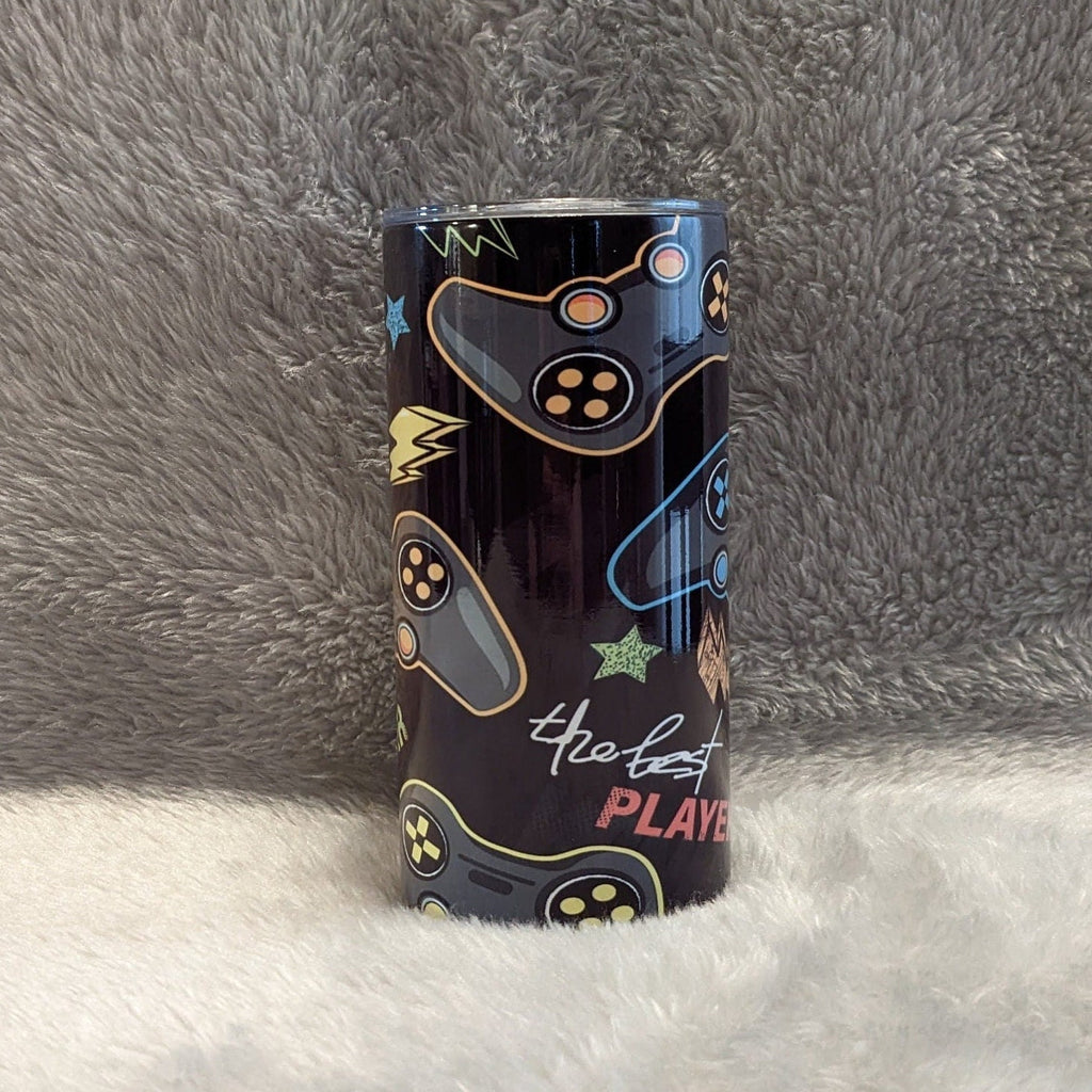 The Best Player Video Game Tumbler 15oz With Reusable Straw, Can Be Personalized