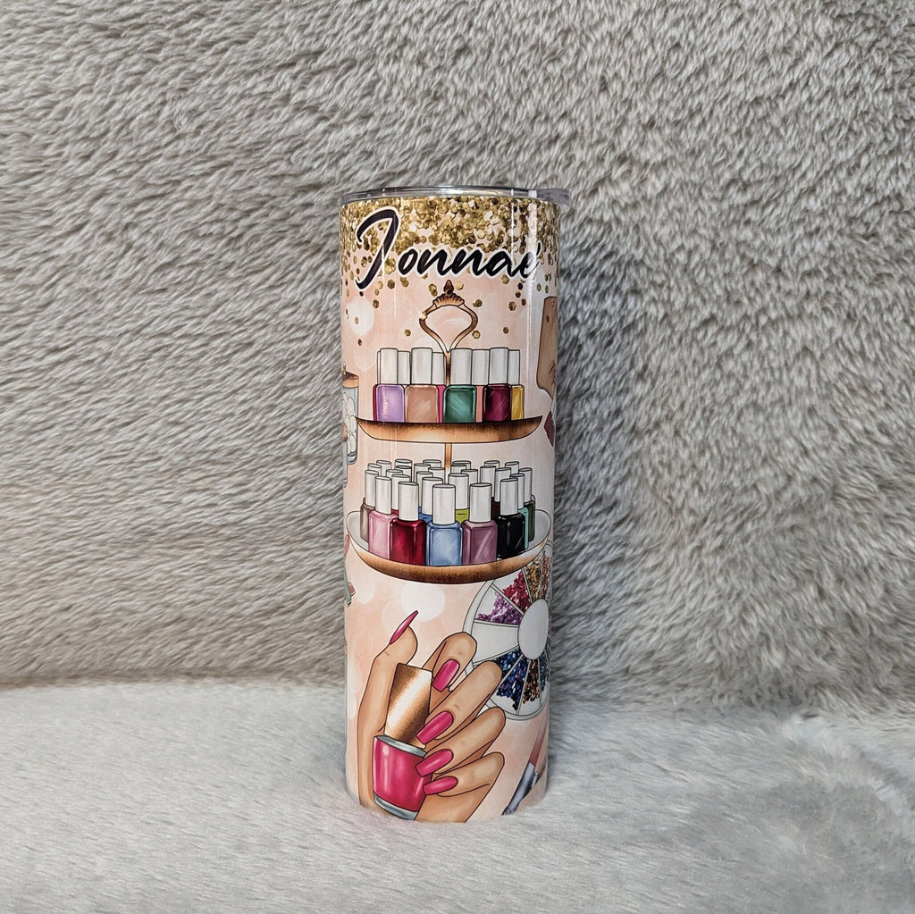 Nail Tech Tumbler 20oz With Reusable Straw, Can Be Personalized