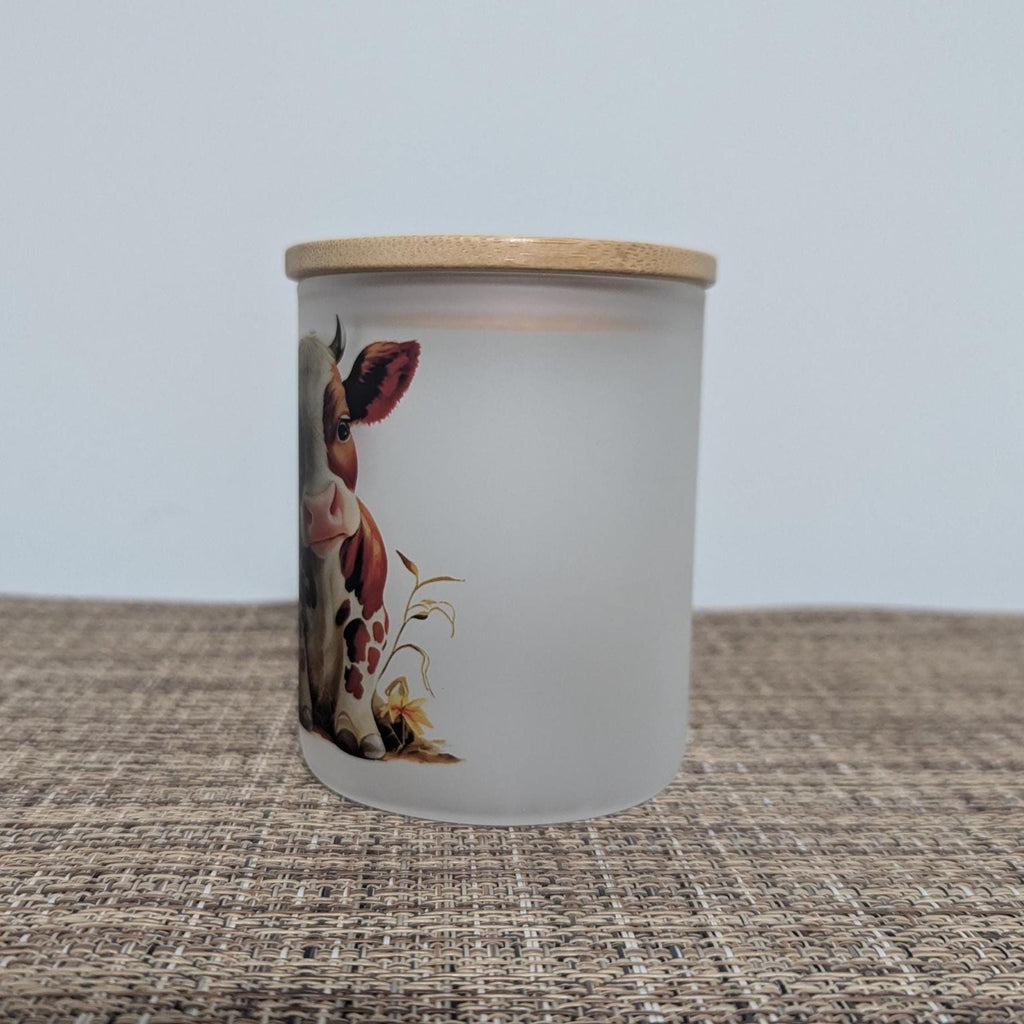 Cow Candle Holder With A Battery Operated Flickering Tea Light