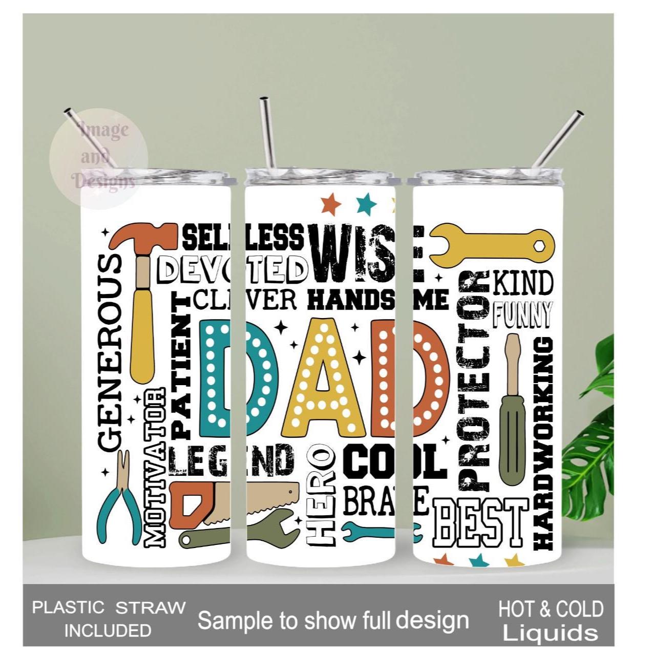 Dad Tumbler 20oz With Reusable Straw