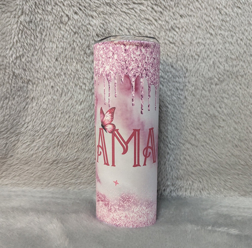 MAMA Tumbler With A Glitter Design 20oz With Reusable Straw, Can Be Personalized
