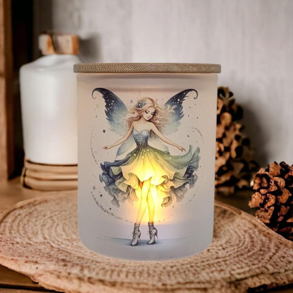Pretty Fairy Candle Holder With A Battery Operated Flickering Tea Light