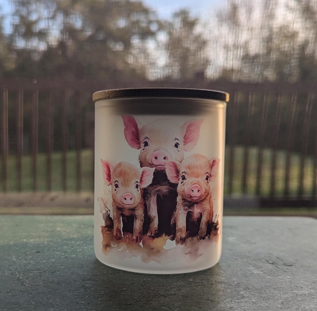 Pig Candle Holder With A Battery Operated Flickering Tea Light