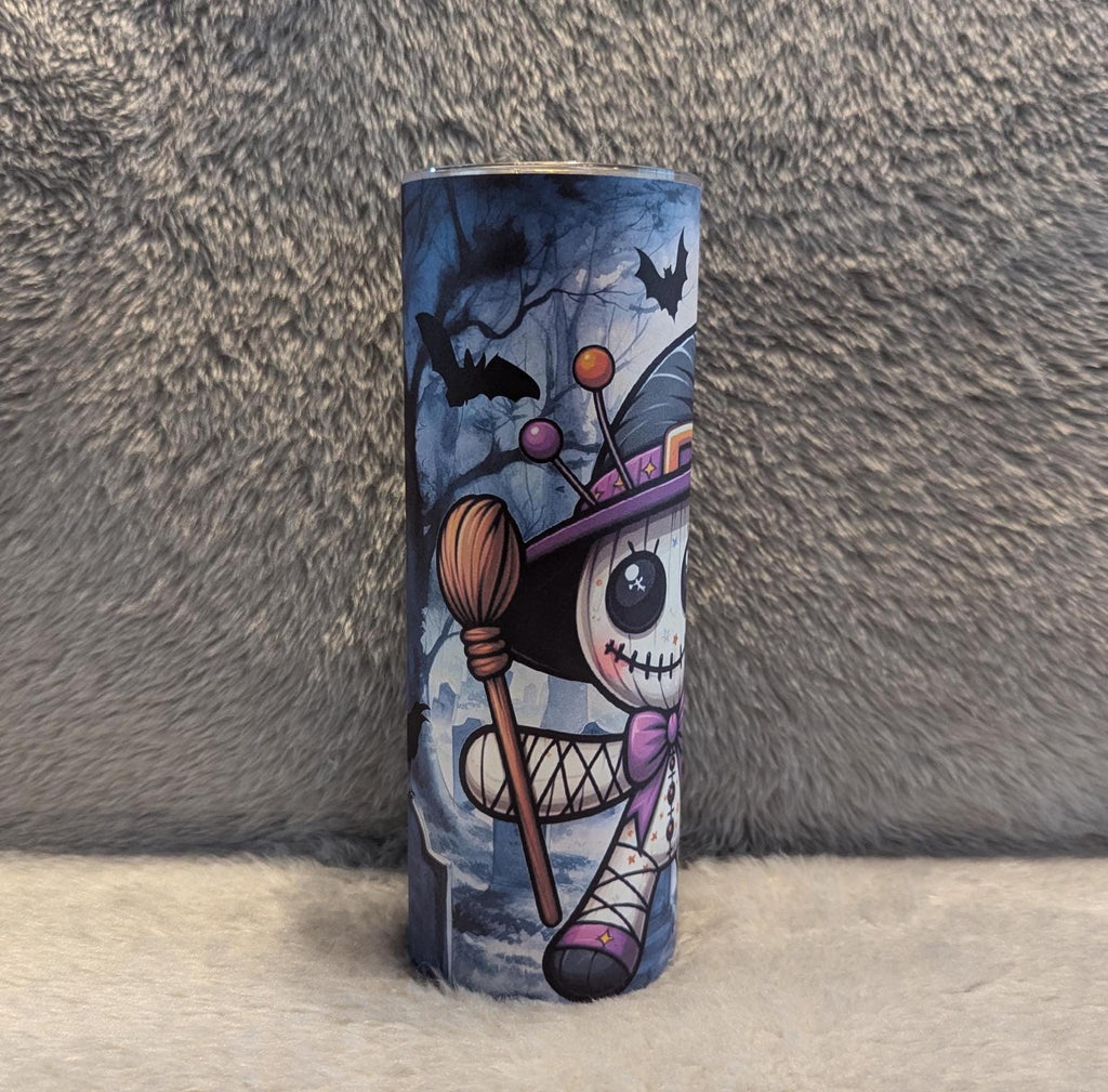 Halloween Voodoo Mummy Tumbler 20oz With Reusable Straw, Can Be Personalized