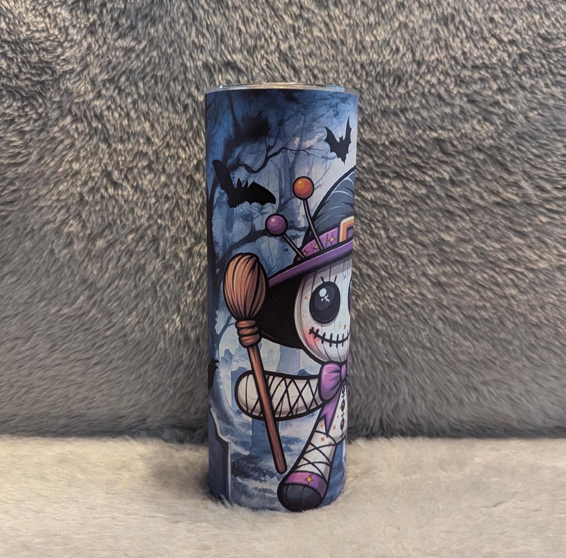 Halloween Voodoo Mummy Tumbler 20oz With Reusable Straw, Can Be Personalized