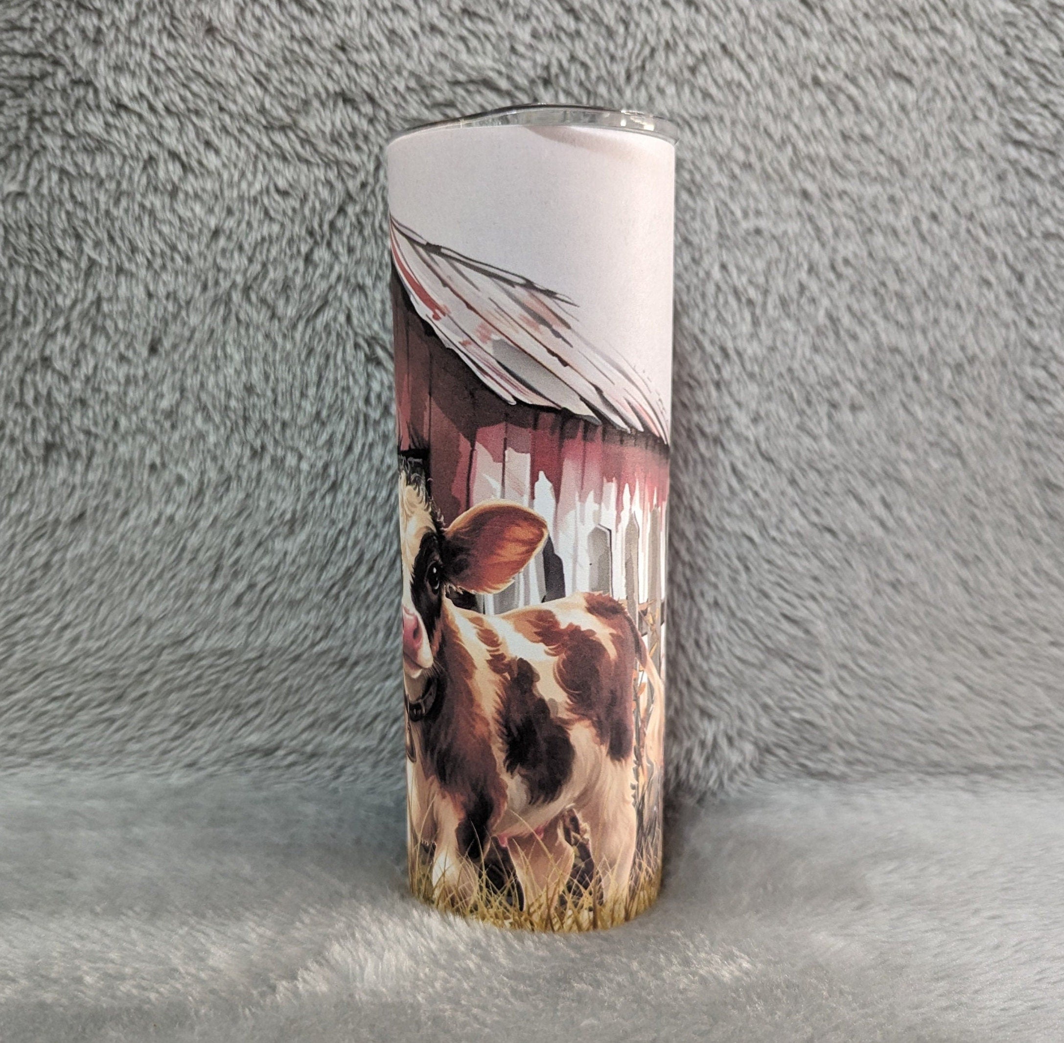 Cute Calf Tumbler 20oz With Reusable Straw, Can Be Personalized