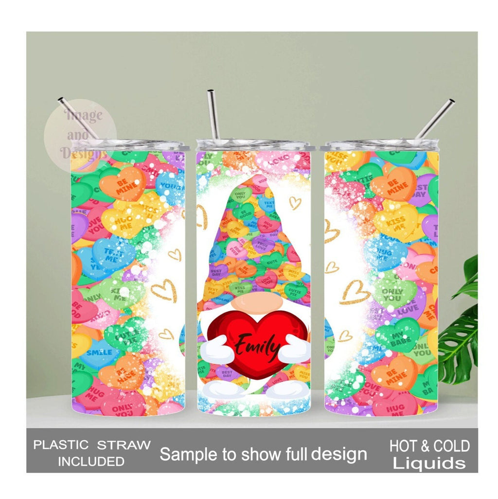 Gnome Tumbler 20oz With Reusable Straw, Can Be Personalized