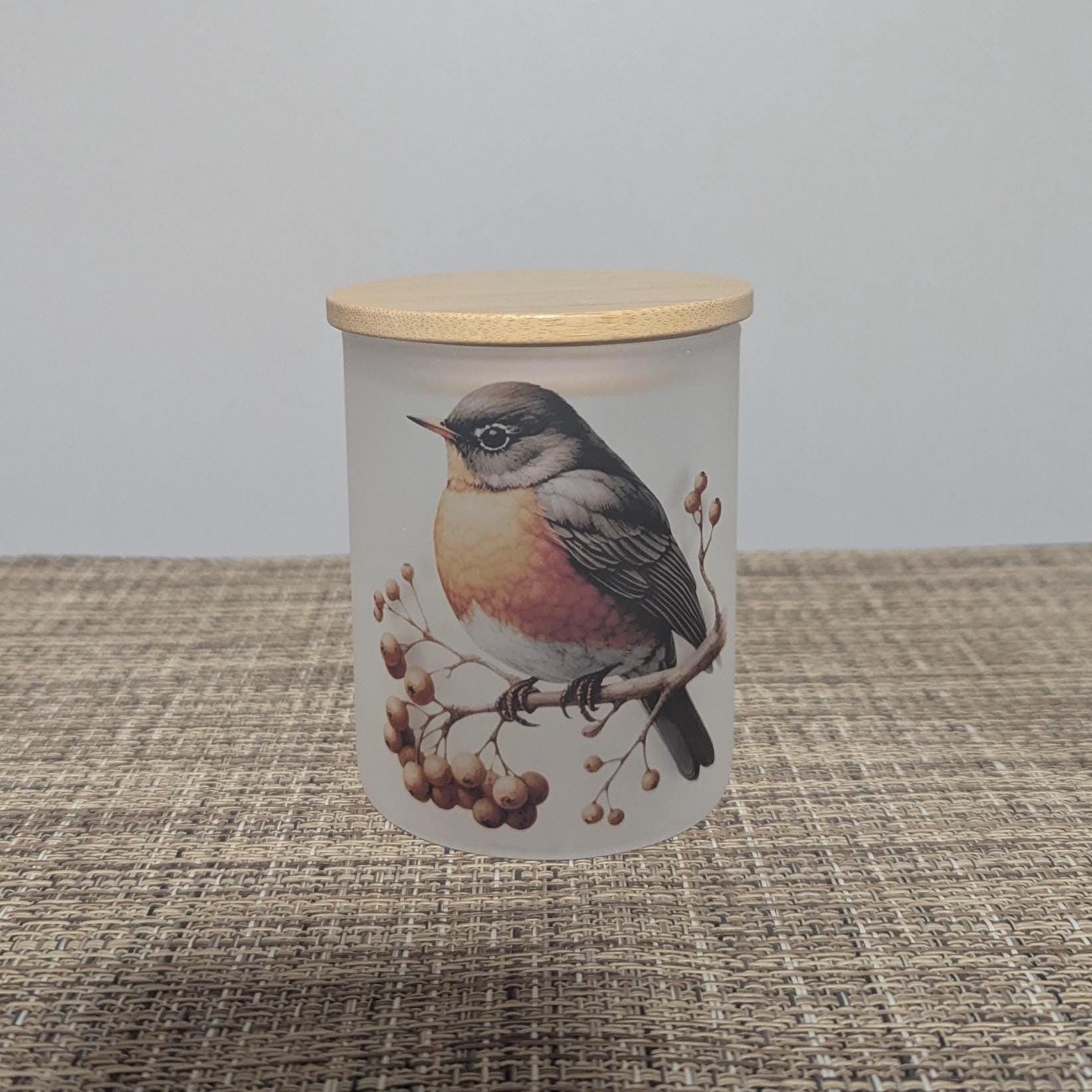 Whimsical Robin Candle Holder with Battery Operated Flickering Tea Light