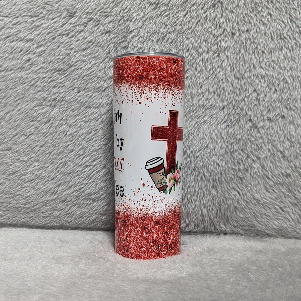 This Mom Is Fueled By Jesus and Coffee Religious Tumbler 20oz With Reusable Straw