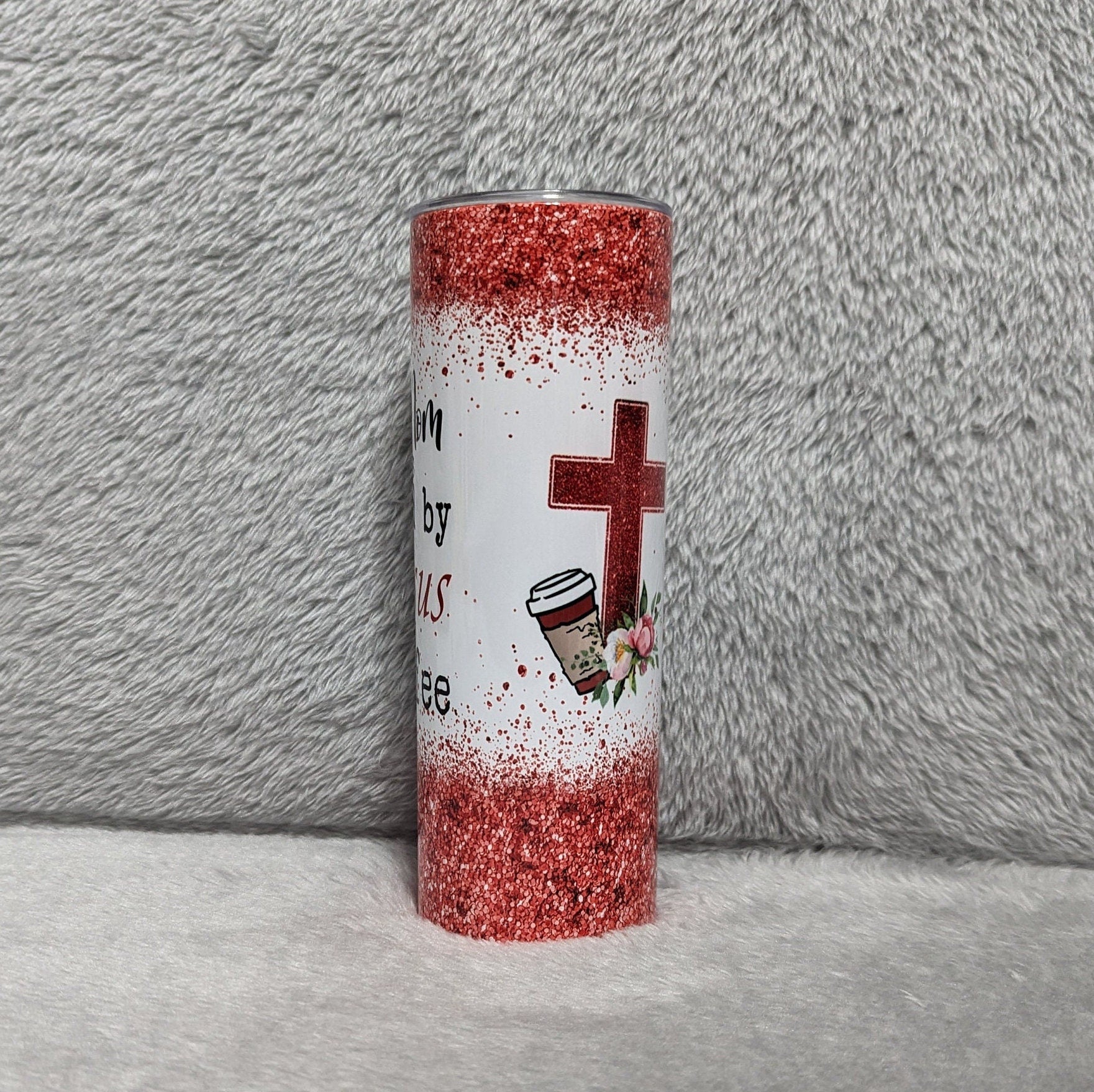 This Mom Is Fueled By Jesus and Coffee Religious Tumbler 20oz With Reusable Straw
