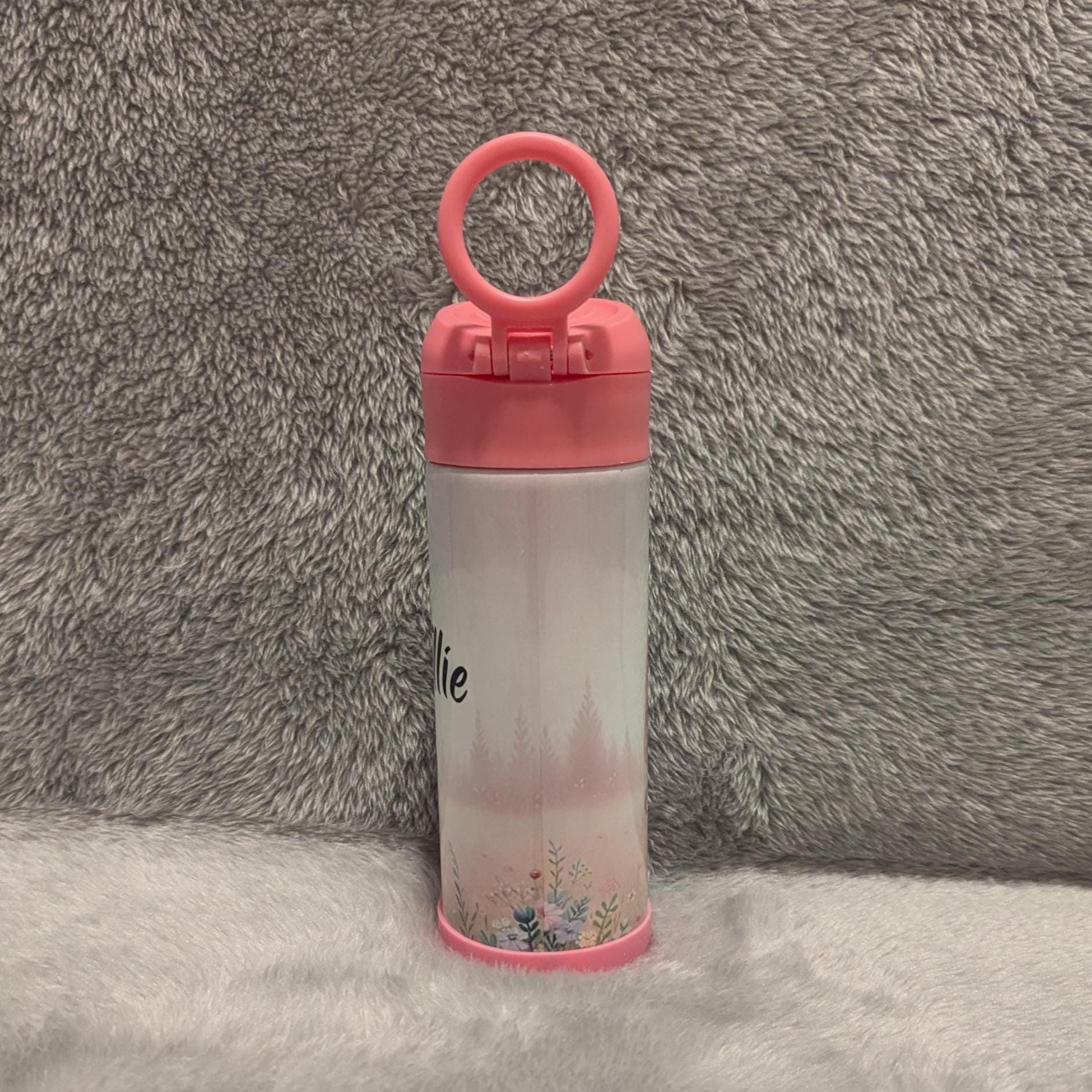 Kids Unicorn Water Bottle 12oz With Reusable Straw Can Be Personalized