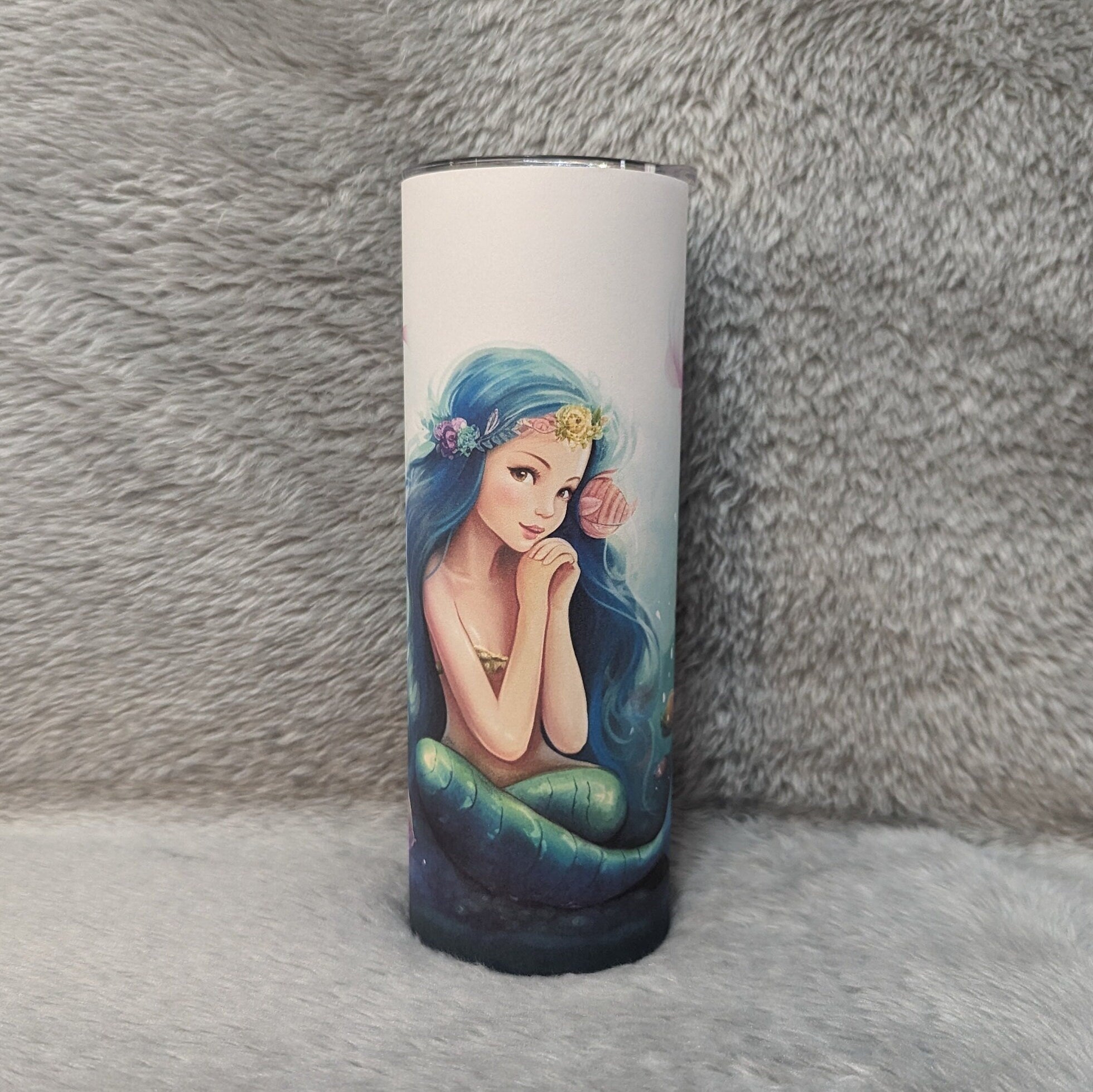 Mermaid Tumbler 20oz With Reusable Straw, Can Be Personalized