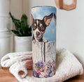 Adorable Terrier Dog Tumbler 20oz With Reusable Straw, Can Be Personalized