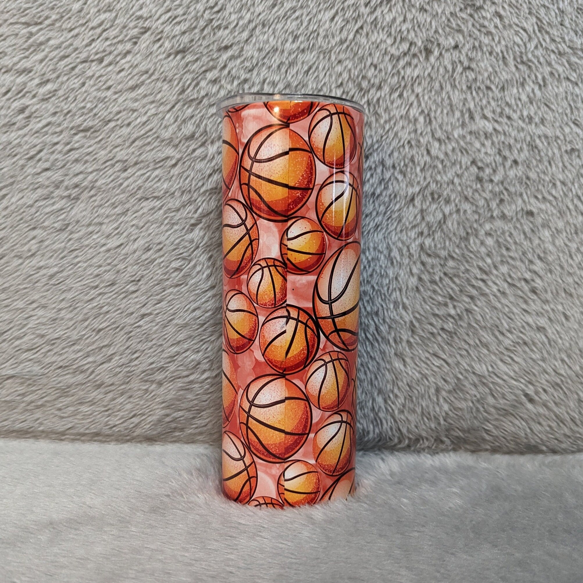 Basketball Mom Tumbler 20oz With Reusable Straw, Can Be Personalized
