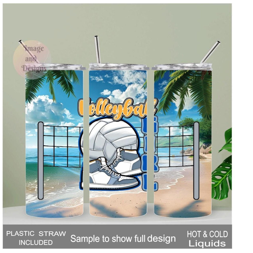 Volleyball Girl Tumbler 20oz With Reusable Straw, Can Be Personalized