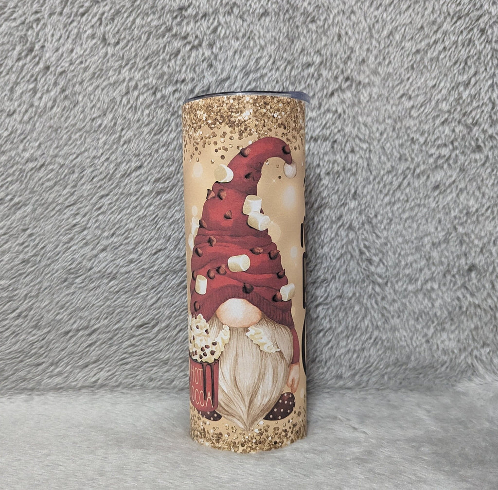 No Talkie Before Cocoa Gnome Tumbler 20oz With Reusable Straw