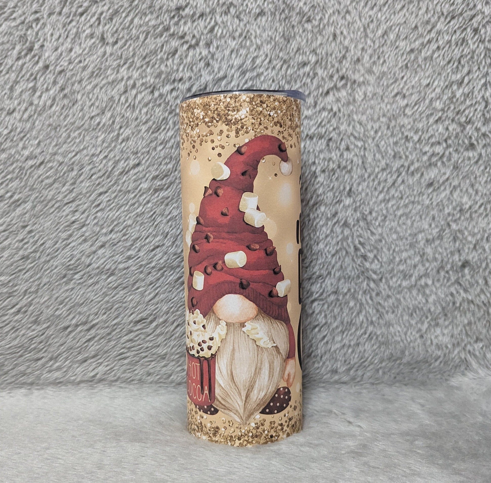No Talkie Before Cocoa Gnome Tumbler 20oz With Reusable Straw