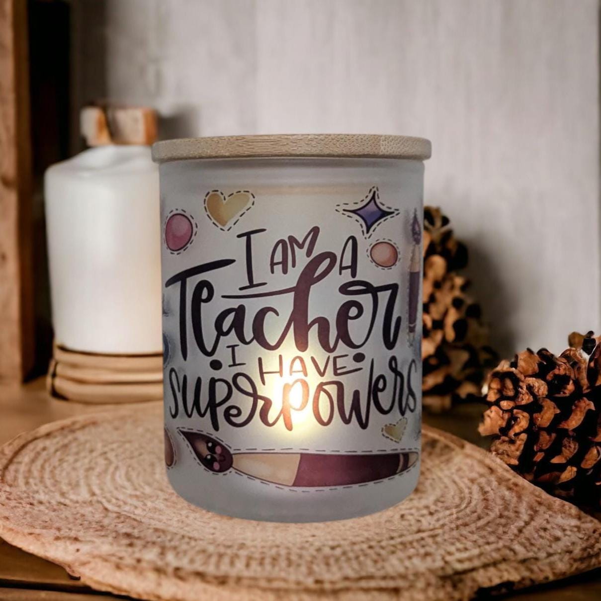 Teacher Inspired Candle Holder With A Battery Operated Flickering Tea Light