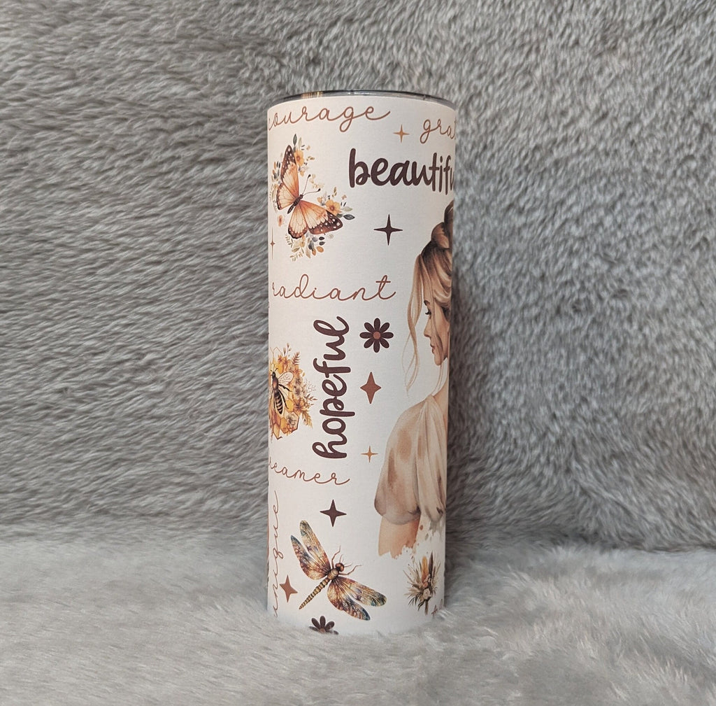 Blonde Woman Affirmation Tumbler 20oz With Reusable Straw