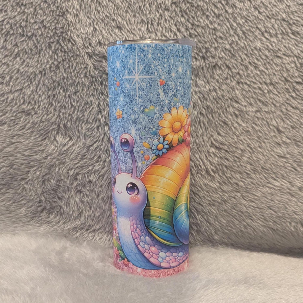 Colorful Snail Tumbler 20oz With Reusable Straw, Can Be Personalized