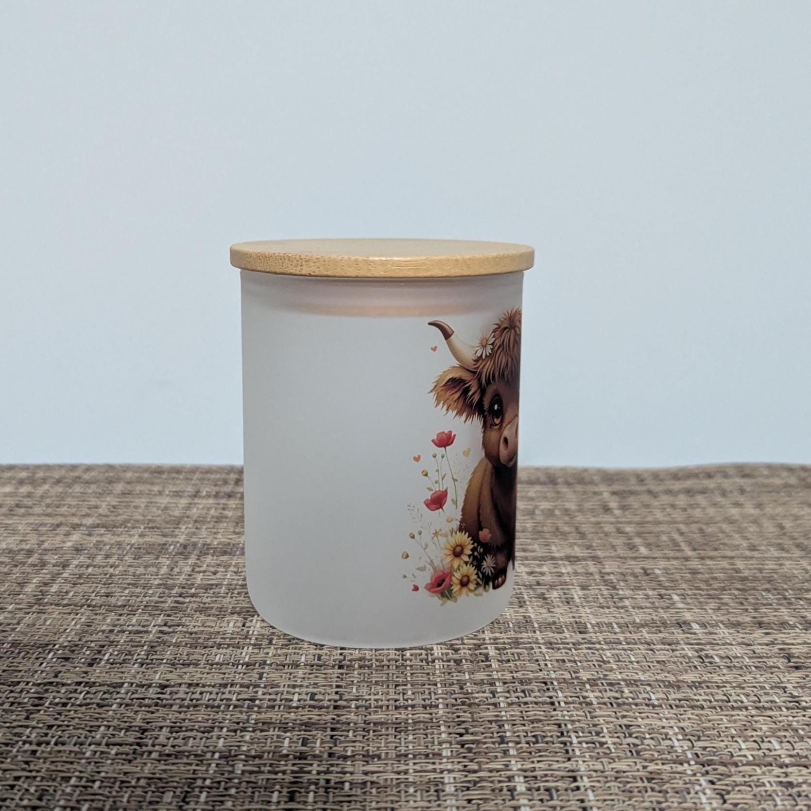 Cute Highland Cow Candle Holder With A Battery Operated Flickering Tea Light