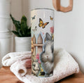 Bunny Rabbit Tumbler 20oz With Reusable Straw, Can Be Personalized