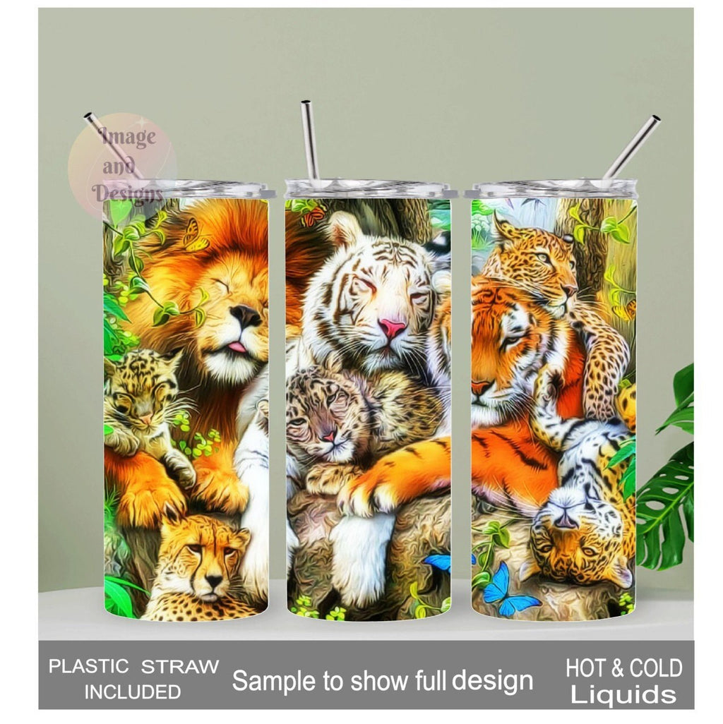 Wild Cat Tumbler 20oz With Reusable Straw, Can Be Personalized