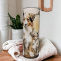 Australian Shepherd Tumbler 20oz With Reusable Straw, Can Be Personalized