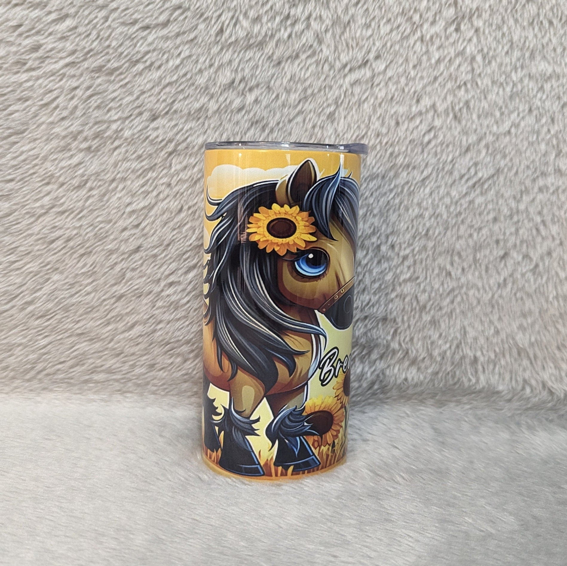 Kids Pony Tumbler 15oz With Reusable Straw, Can Be Personalized