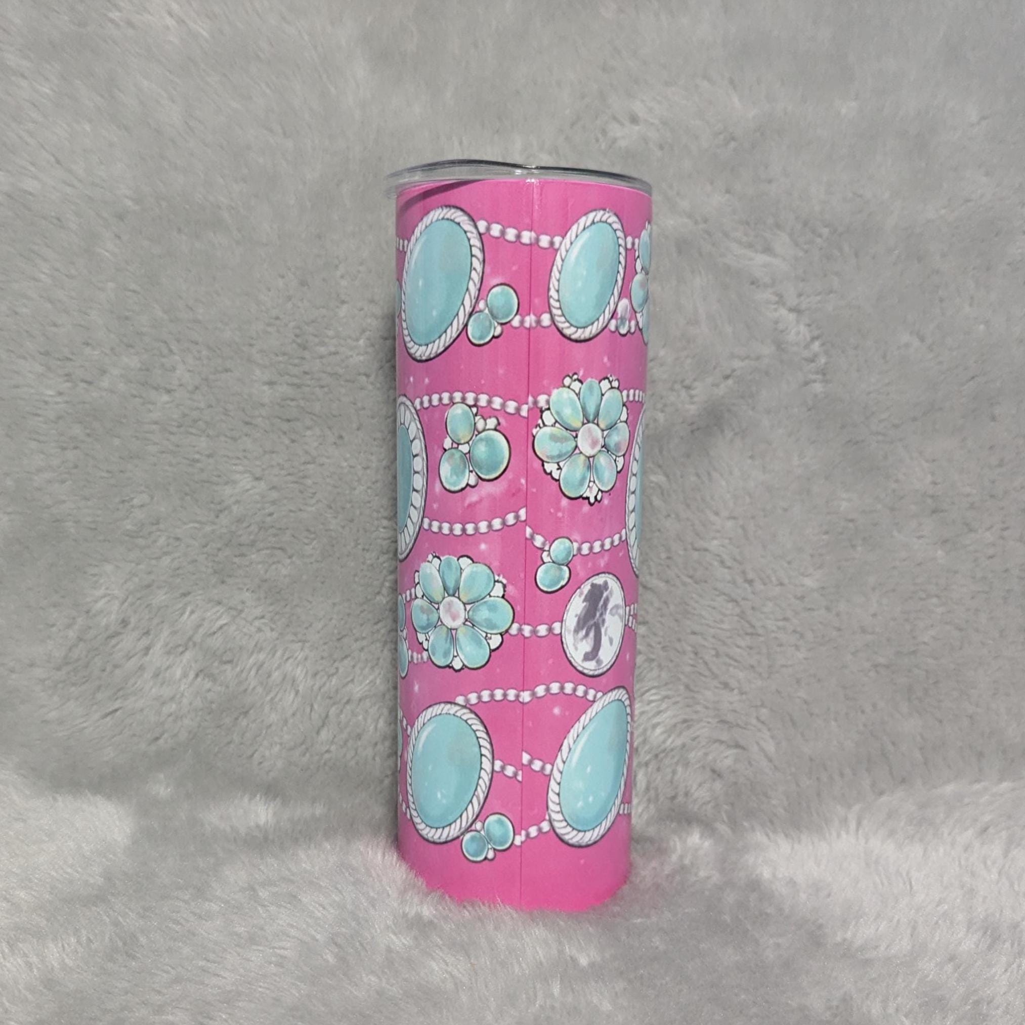 Turquoise and Bling Queen Tumbler 20oz With Reusable Straw