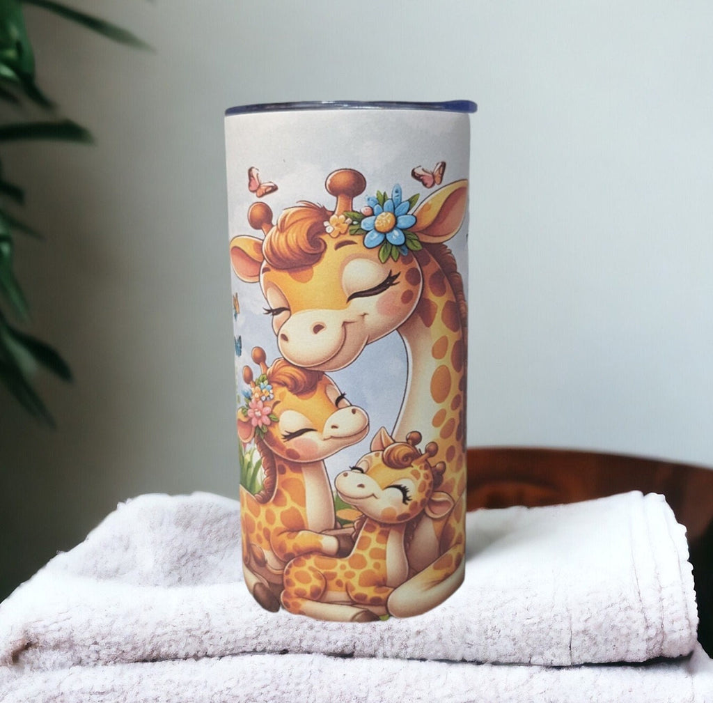 Kids Giraffe Tumbler 15oz With Reusable Straw, Can Be Personalized