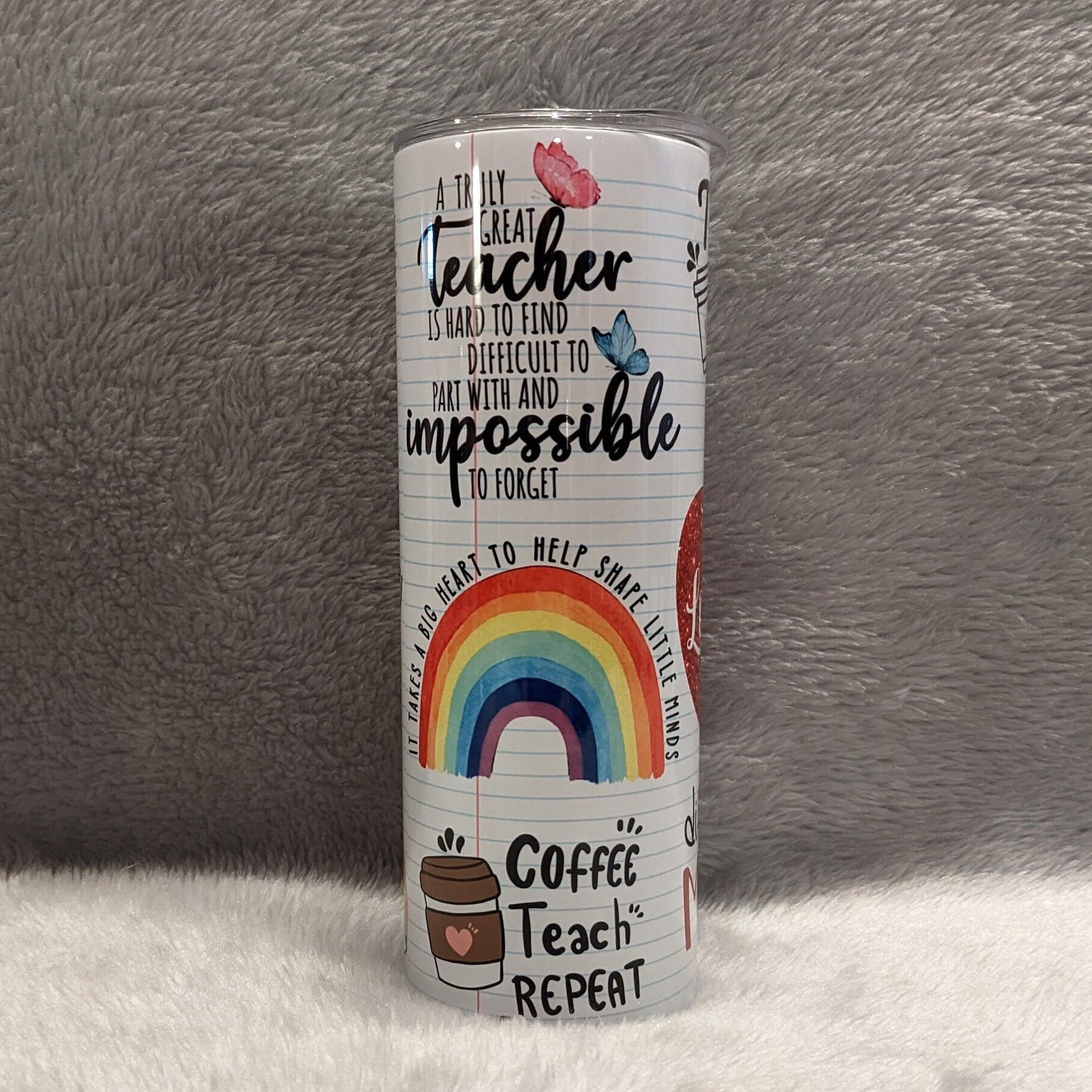 Teacher Affirmation Tumbler With Reusable Straw