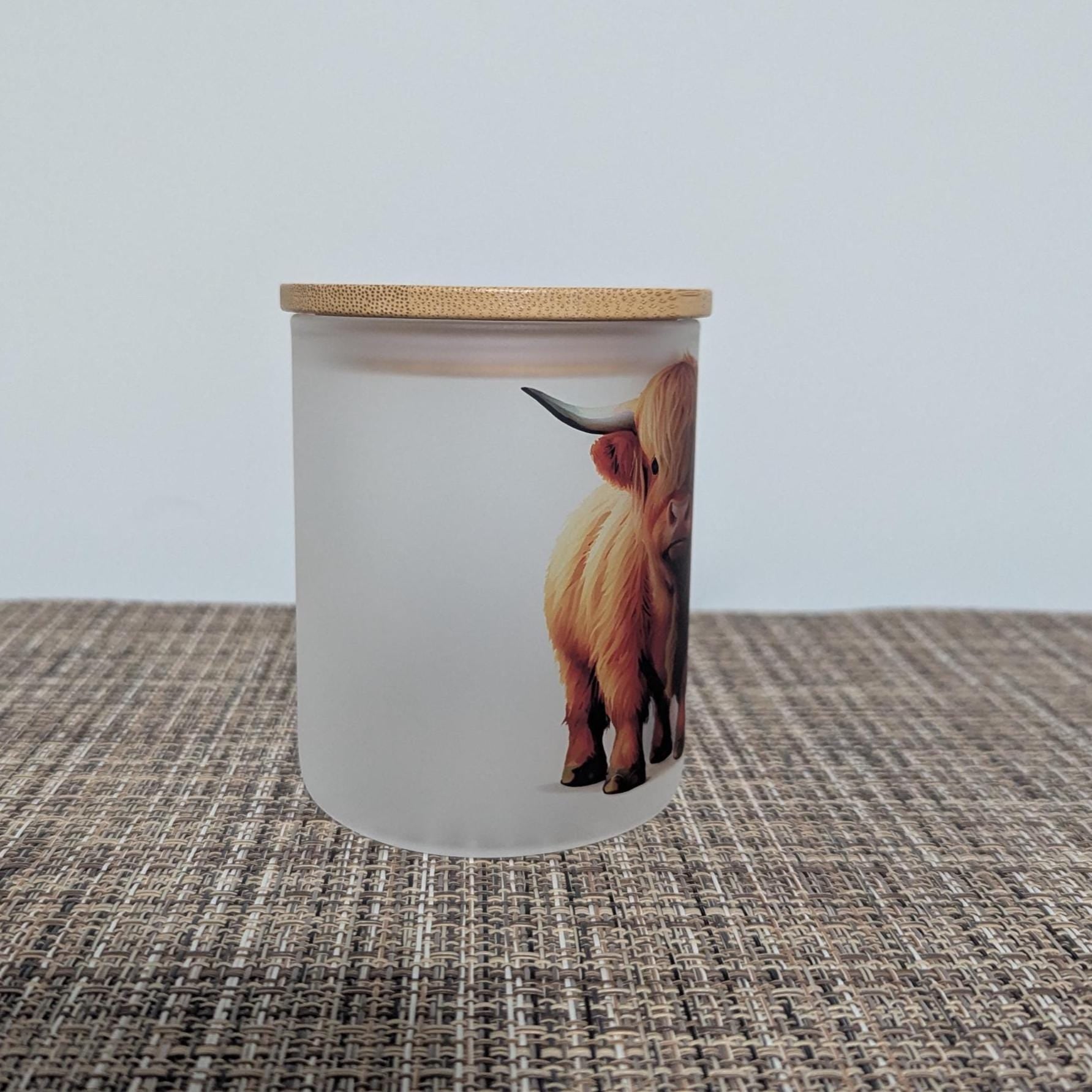 Highland Cow Candle Holder With A Battery Operated Flickering Tea Light
