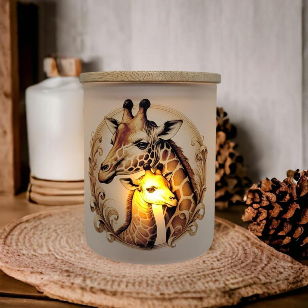 Giraffe Candle Holder With A Battery Operated Flickering Tea Light