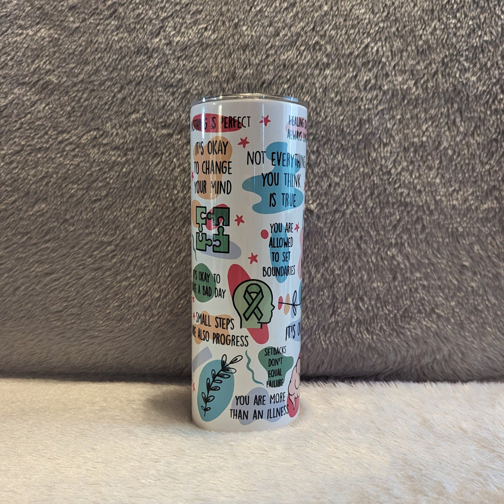Mental Health Matters Tumbler 20oz With Reusable Straw