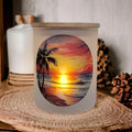 Beautiful Sunset Design Candle Holder With A Battery Operated Flickering Tea Light
