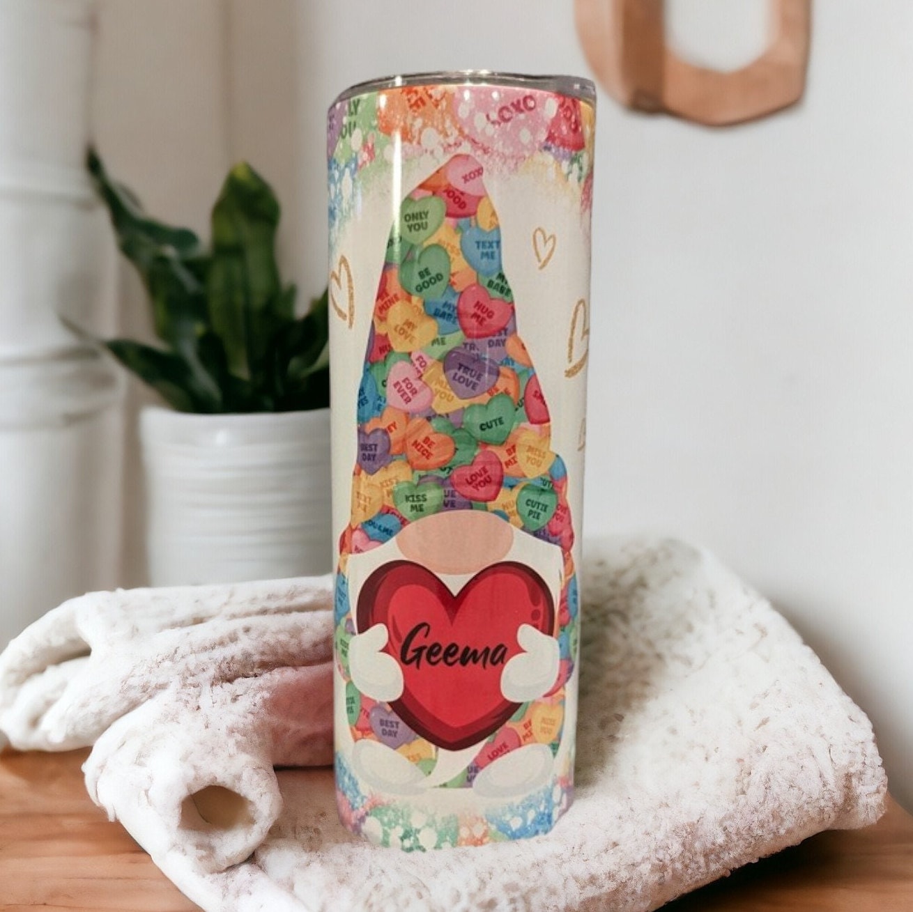 Gnome Tumbler 20oz With Reusable Straw, Can Be Personalized