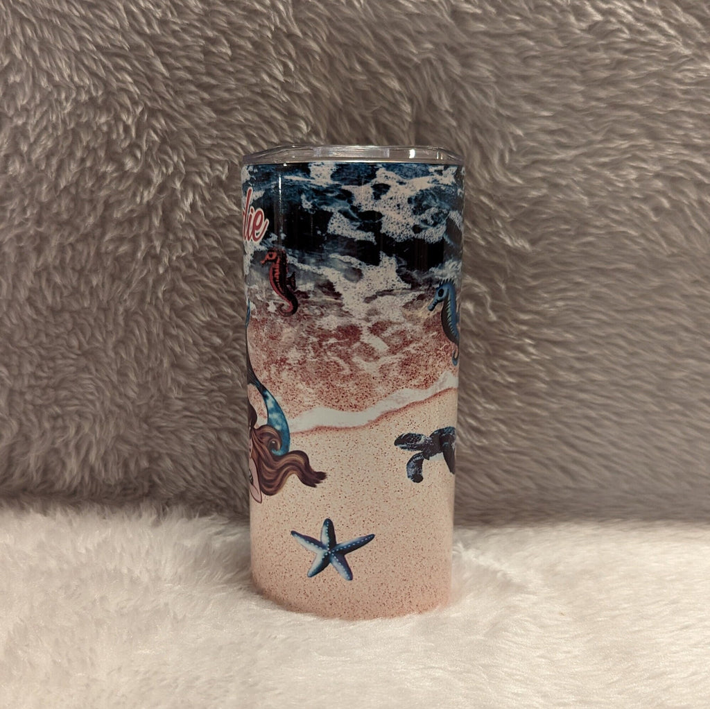 Kids Mermaid Tumbler 15oz With Reusable Straw, Can Be Personalized
