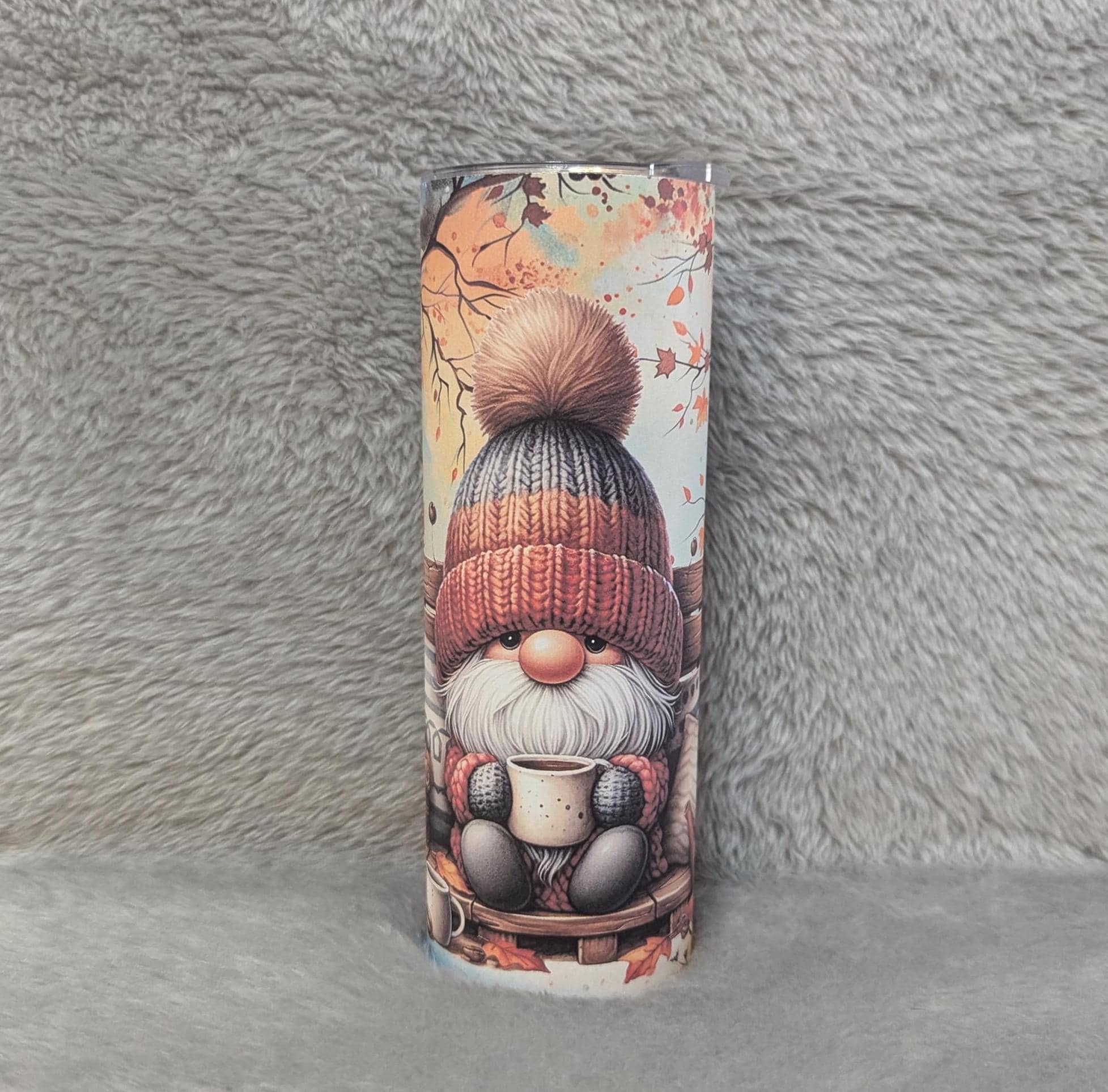 Cute Autumn/Fall Gnome Tumbler 20oz With Reusable Straw, Can Be Personalized
