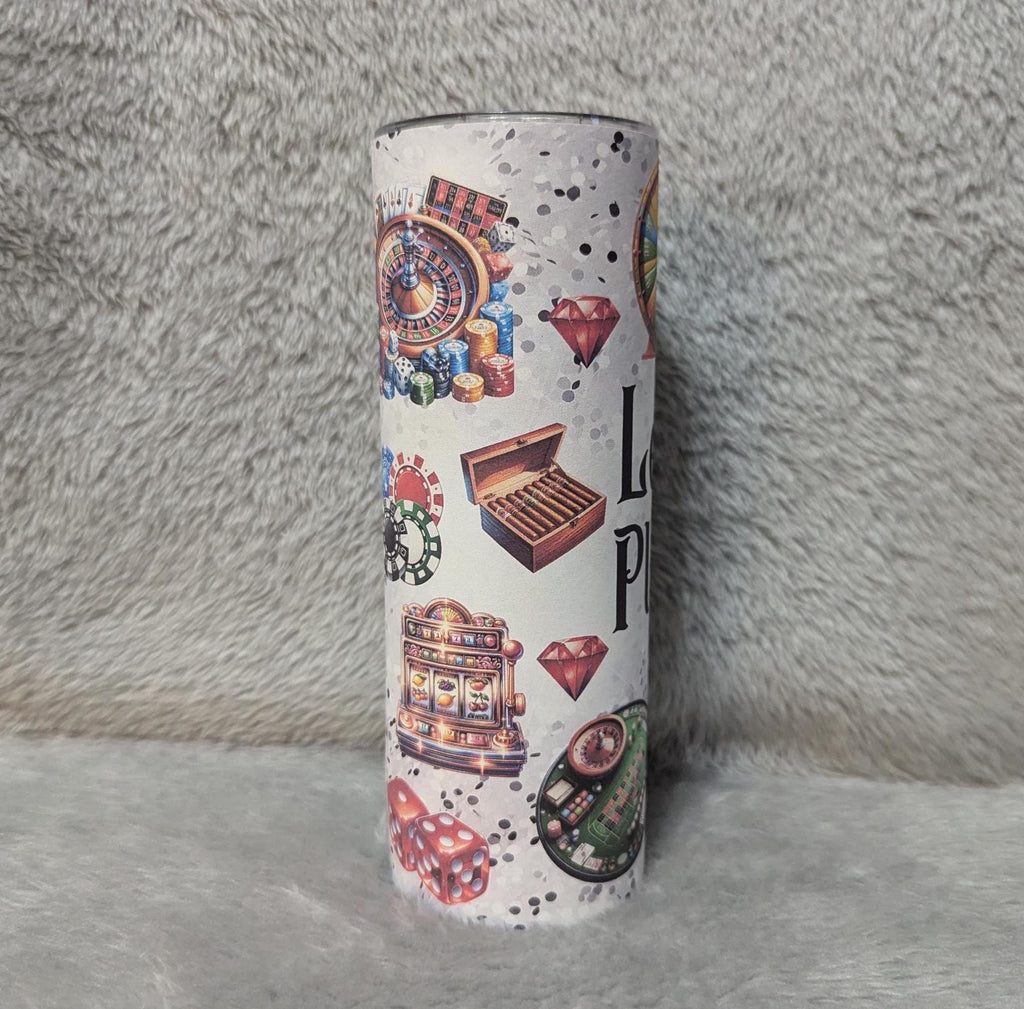 Let's Play Casino Tumbler 20oz With Reusable Straw