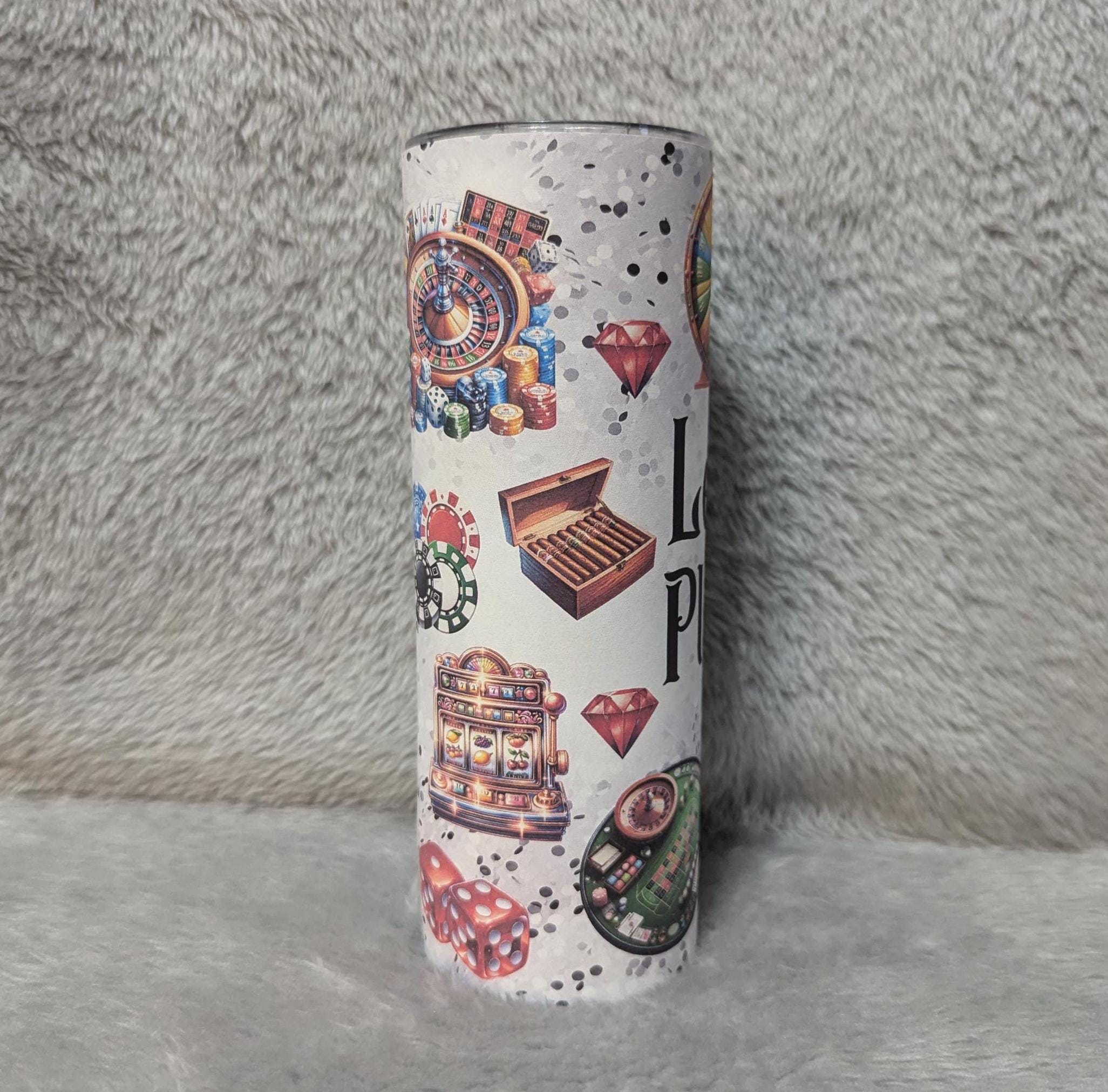 Let's Play Casino Tumbler 20oz With Reusable Straw