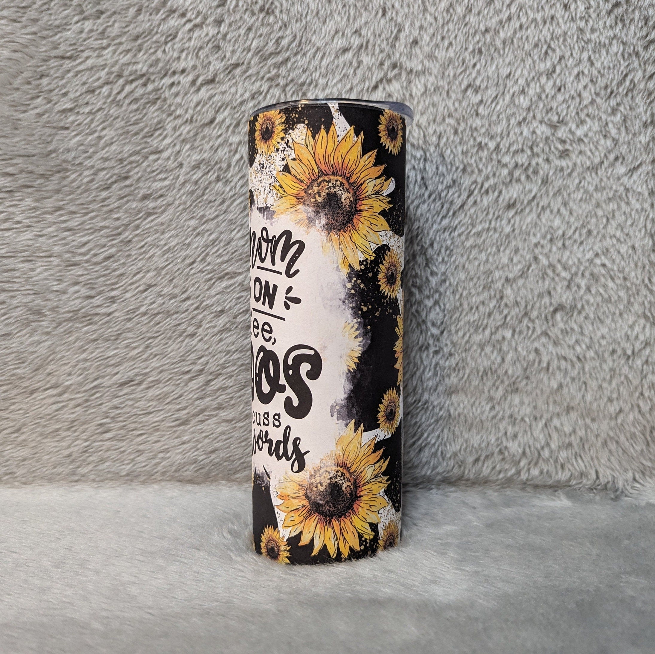 This Mom Runs On Coffee Chaos and Cuss Words Tumbler 20oz With Reusable Straw