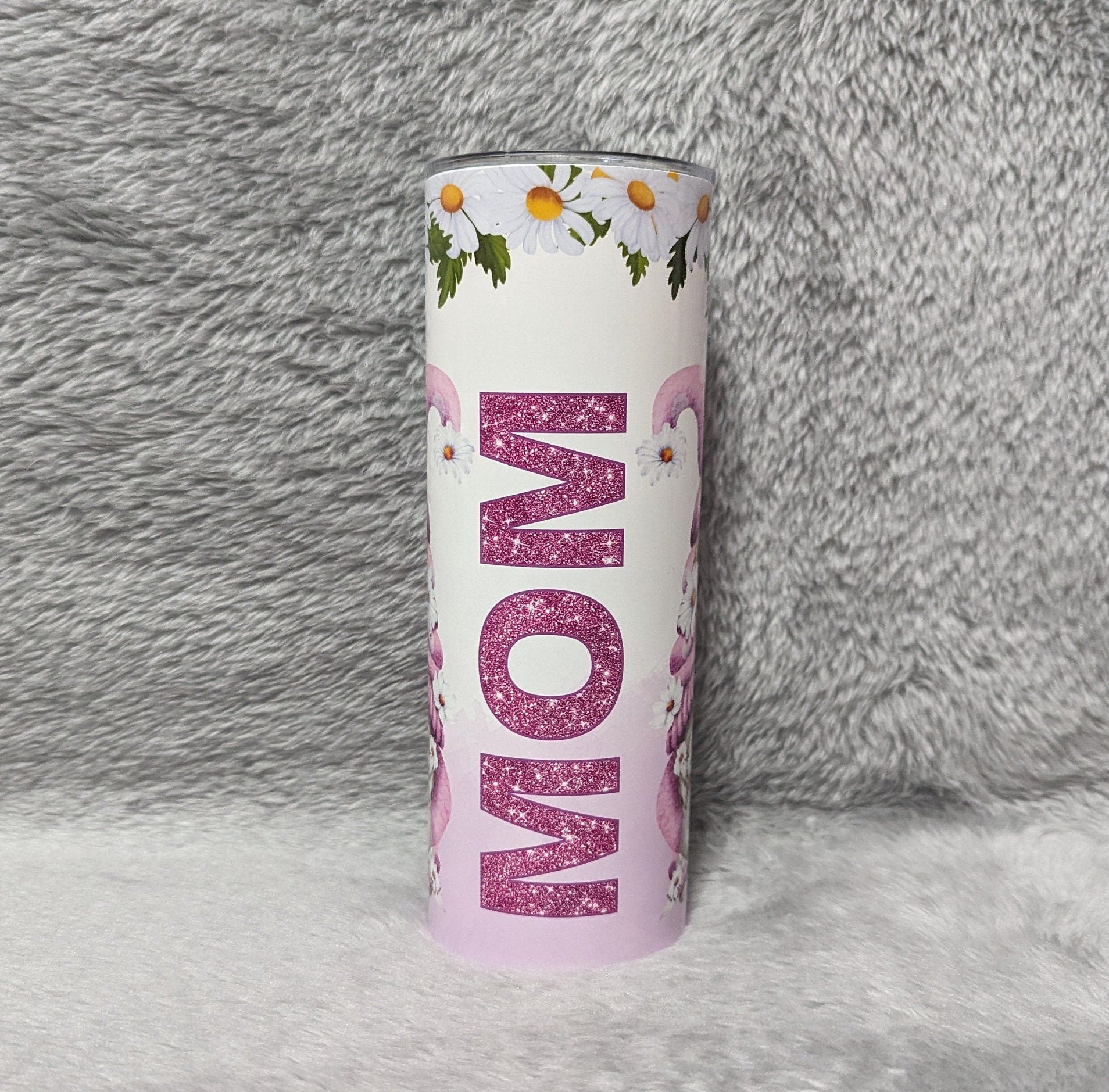 Gnome Tumbler with Gnomes and Daisies 20oz With Reusable Straw, Can Be Personalized