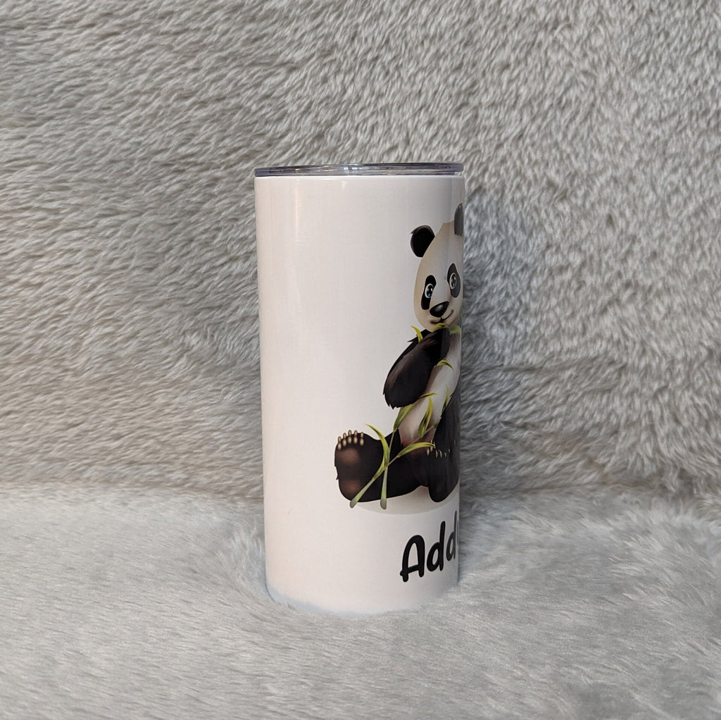 Kids Panda Bear Tumbler 15oz With Reusable Straw, Can Be Personalized
