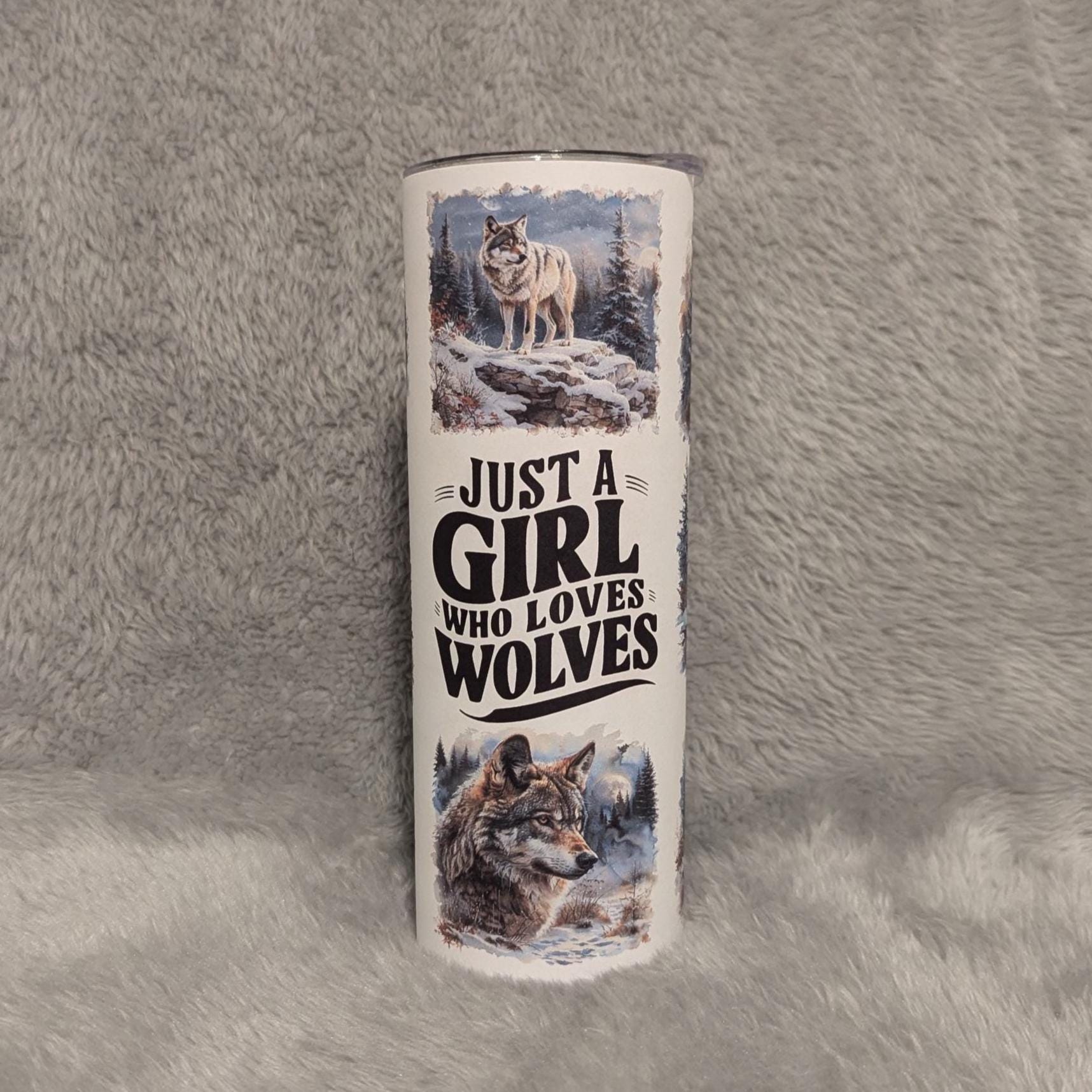 Just A Girl Who Loves Wolves Tumbler 20oz With Reusable Straw